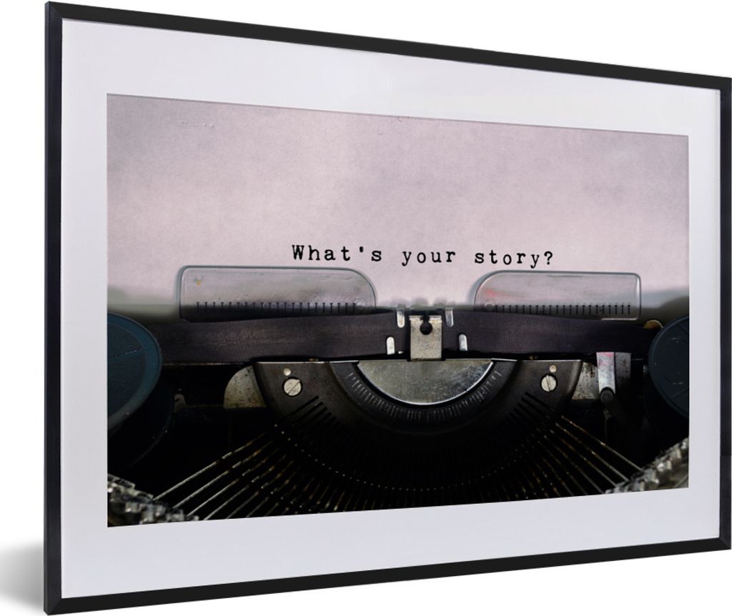 MuchoWow MuchoWow Gerahmtes Poster Schreibmaschine - Papier - Vintage - Zitat 60x40 cm - Poster mit zchwarzem Bilderrahmen - Schlafzimmer - Pla...