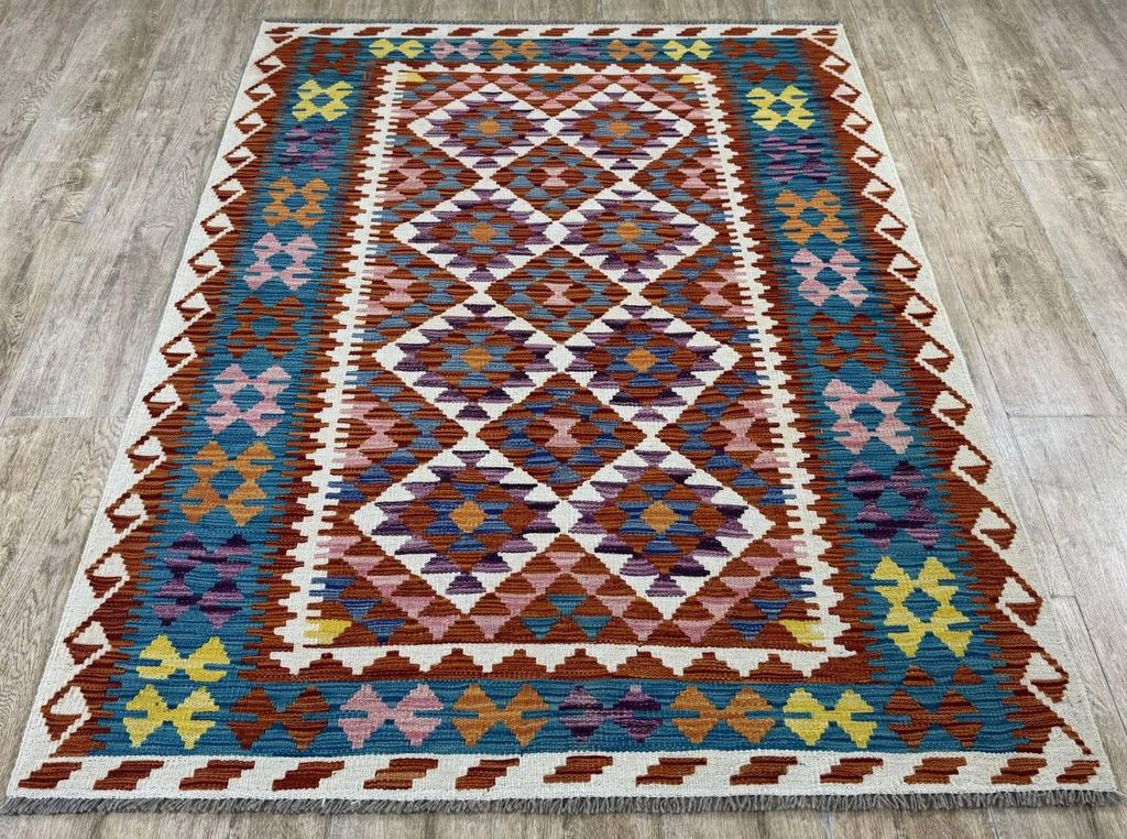 Teppich KELIM ORIGINAL | Farbe: Multi; Größe: 134x179 cm | strapazierfähig und leicht zu reinigen | Wohnzimmer | Schlafzimmer