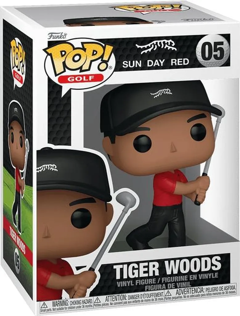 Funko Pop! Tiger Woods Figurine Vinyle Détaillée Tenue Rouge de Golf