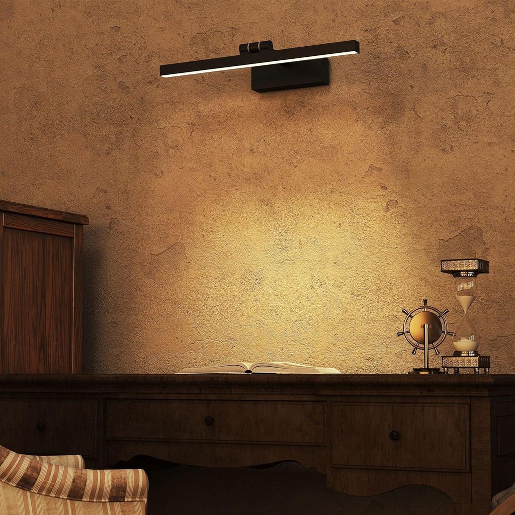 JOIEYOU 10W Spiegelleuchten Rechteck Wandleuchte mit 180° Drehbare Lampenkopf Warmweiß Schminklicht 40cm Lange Wandlampe IP44 Spiegellampe für B...