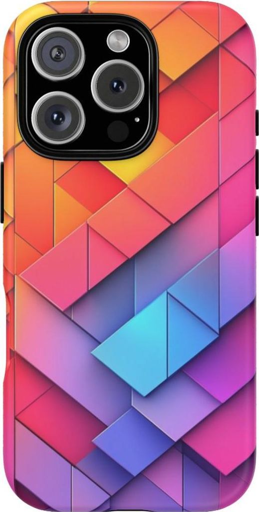 Buntes geometrisches Muster – Handyhülle Kompatibel mit iPhone 16 Pro
