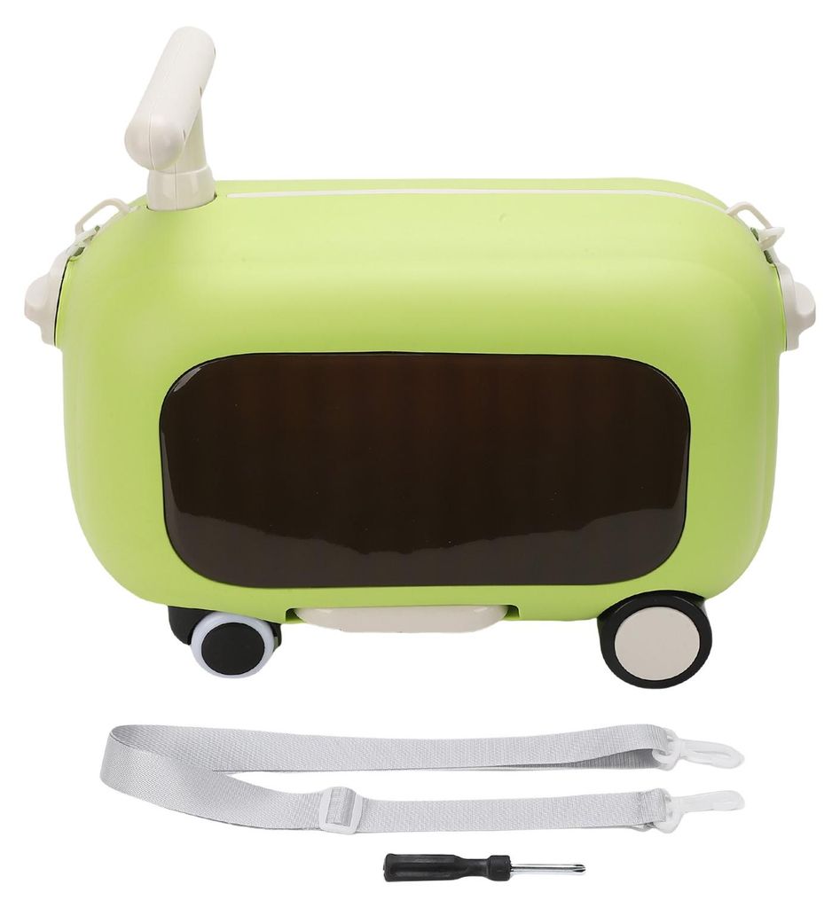 Kinder-Fahrgepäck, 90-Grad-Klapppedal, großes Fassungsvermögen, multifunktionaler, fahrbarer Kleinkind-Koffer für Reisen, Grün