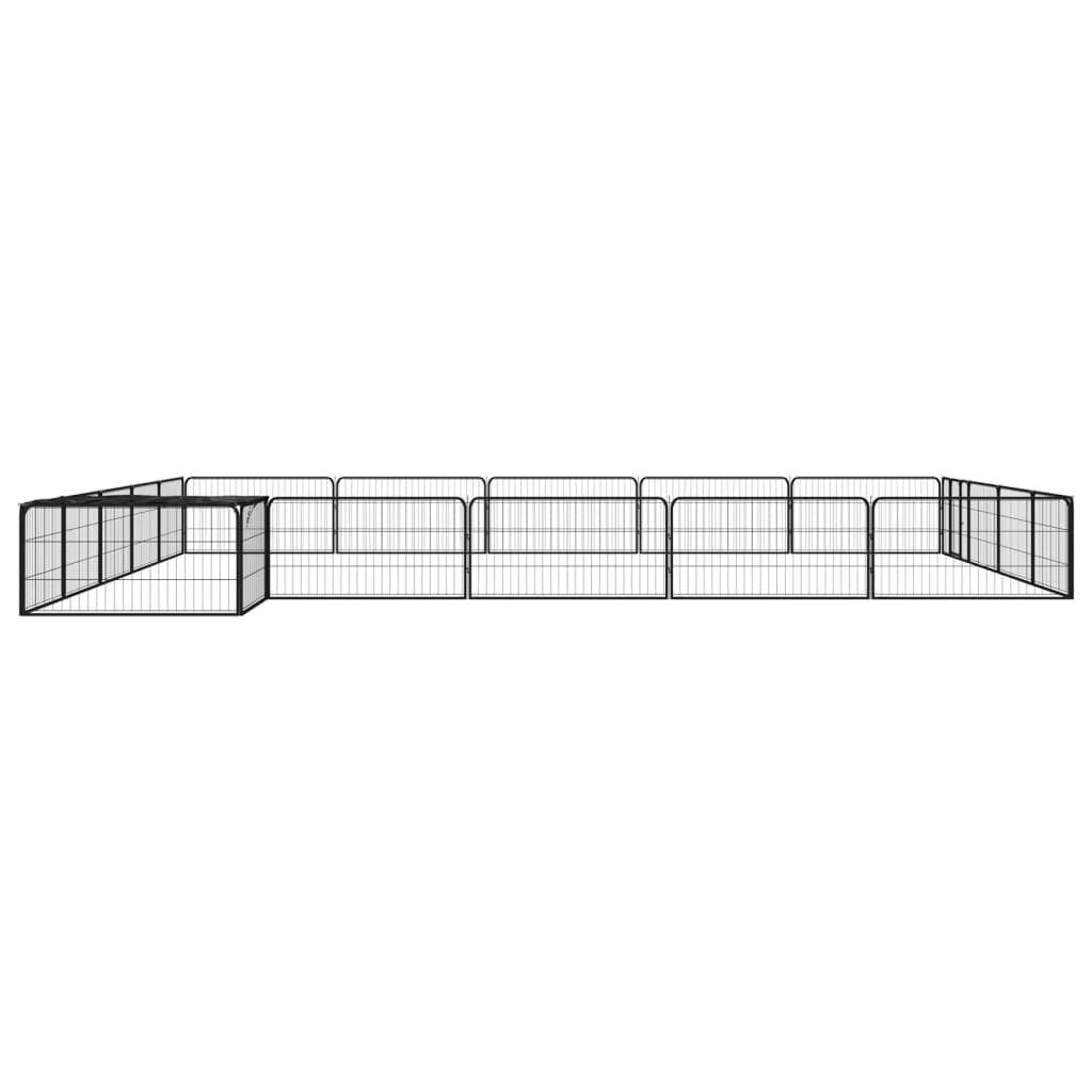 vidaXL 20-tlg. Hundelaufstall Schwarz 100x50cm Stahl Pulverbeschichtet