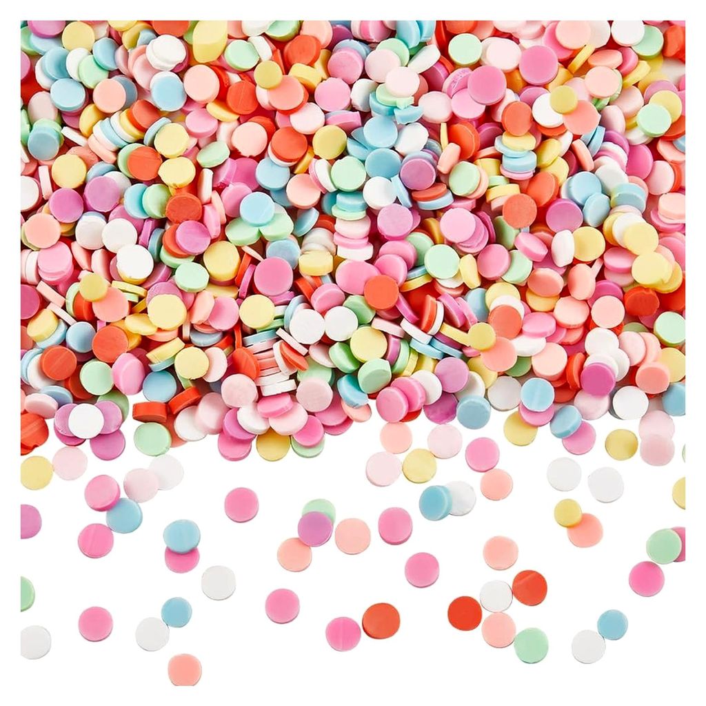 Ca. 4000 Stück Runde Streusel aus Polymer-Ton in Bunt Rosa Blau für Dekoration und DIY-Bastelarbeiten