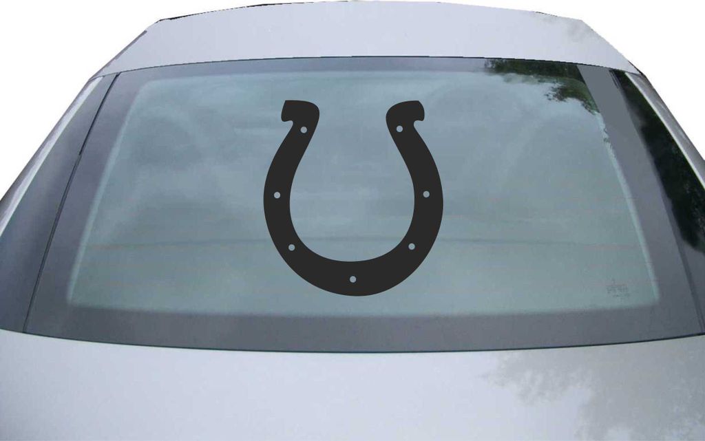 Indigos UG - Aufkleber Heckscheibe & Motorklappe DE2495 - schwarz - 600x549 mm - Hufeisen - Auto Scheiben Fenster Heckklappe Tuning Racing JDM - Di...