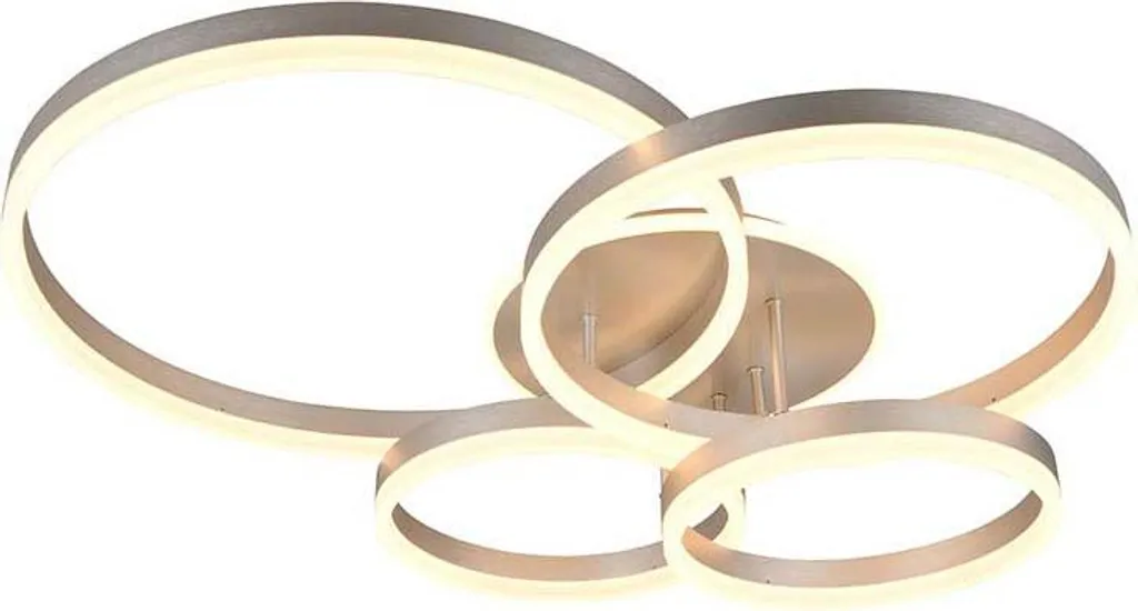 Plafonnier LED Intelligent CCT en Métal Noir, Dimmable avec Distance