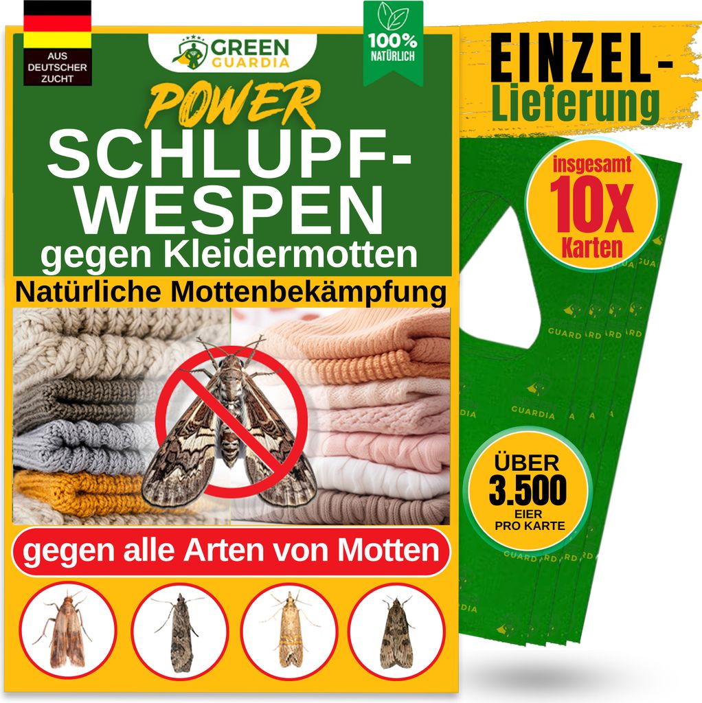 Schlupfwespen gegen Kleidermotten, 10 Karten x 1 Lieferung, Produktbild 