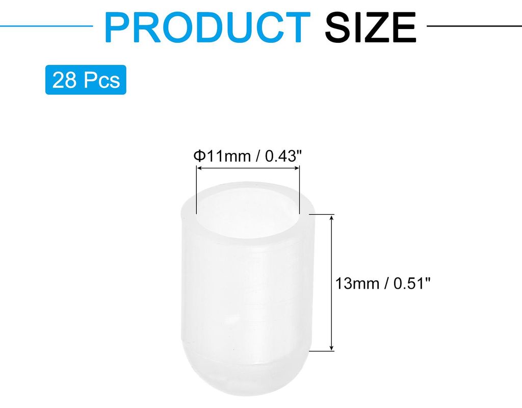 28 Stš¹ck Silikon Endkappen, 11mm (7/16") ID 13mm (1/2") H?he Runde Schutzkappen Flexible Gummipfropfen Abdeckkappen fš¹r Schrauben Metallst?be...