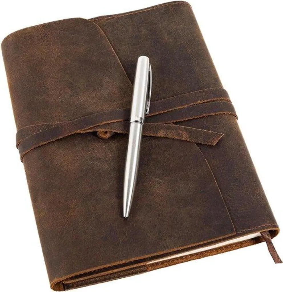 Cahier d'exercices A5 robuste fait main - Stylo de luxe anti-fatigue