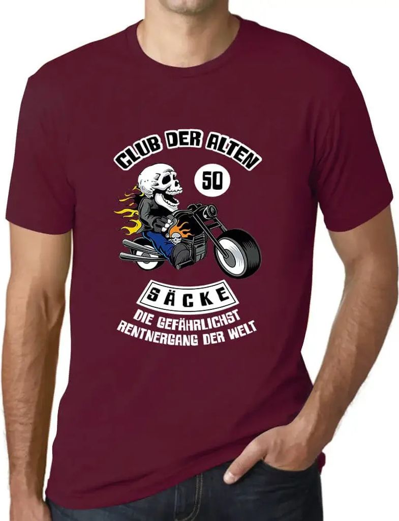 Herren Grafik T-Shirt Club Der Alten Säcke Öko-Verantwortlich Vintage Jahrgang Kurzarm Lustige Druck Geburtstag Geschenk Mann