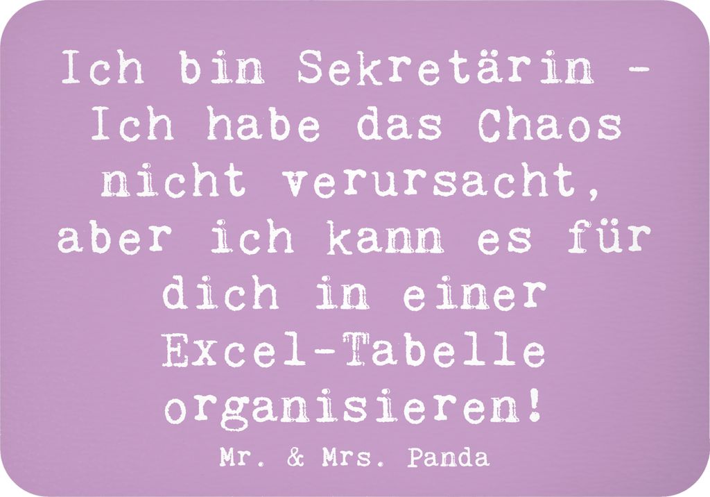 Mr. & Mrs. Panda magnet Spruch Sekretärin Ordnung - Lavendeltraum - Geschenk, Dekomagnet, Berufe, Chaos organisieren, Büroorganisation, zettelhal...