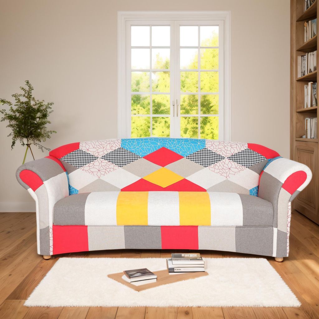 3-Sitzer Sofa Loretta, ca. 204 x 83 x 85 cm – Bunt