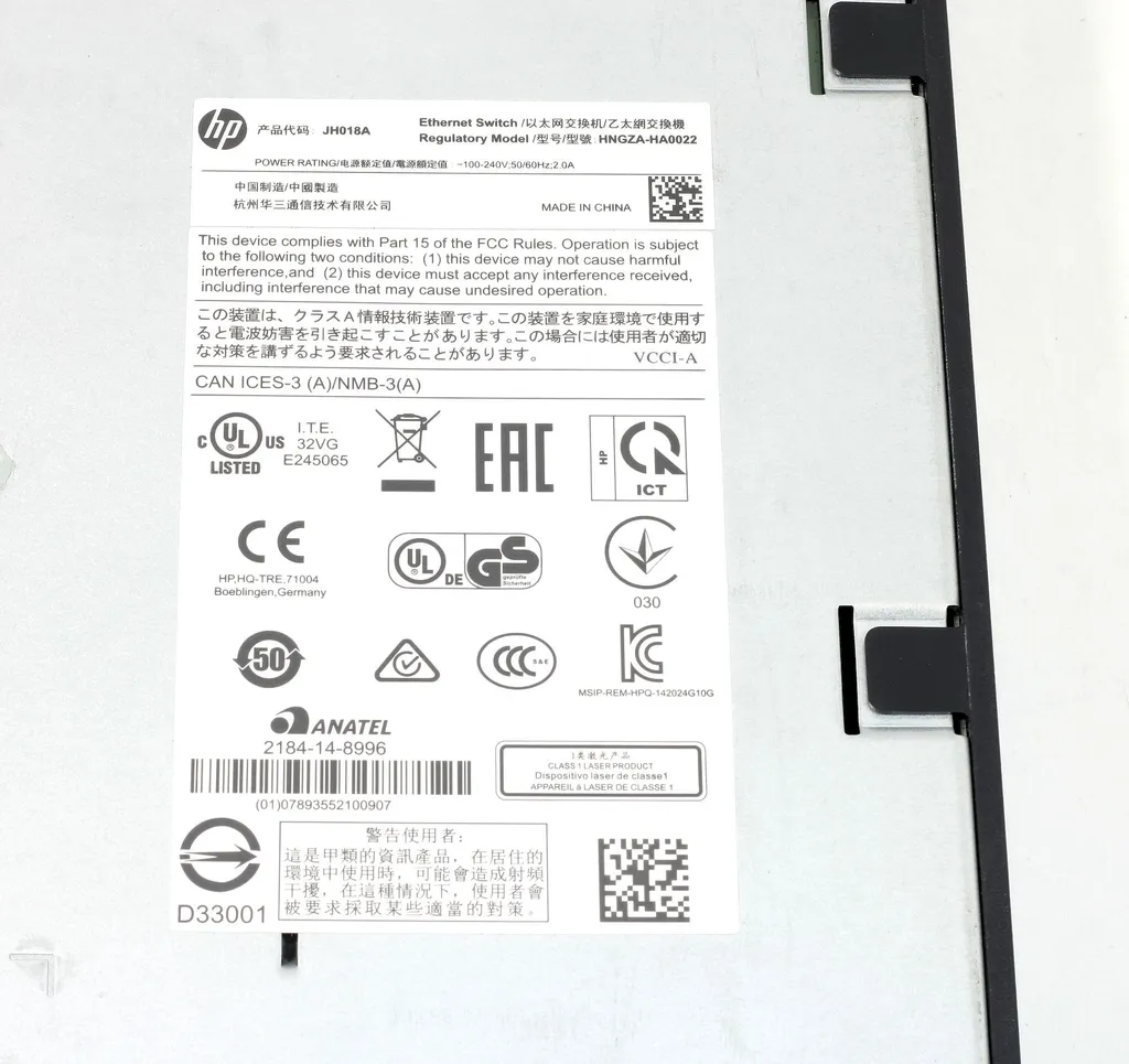 Switch ethernet non géré HP 1420 24G pour baie informatique 1U - 5