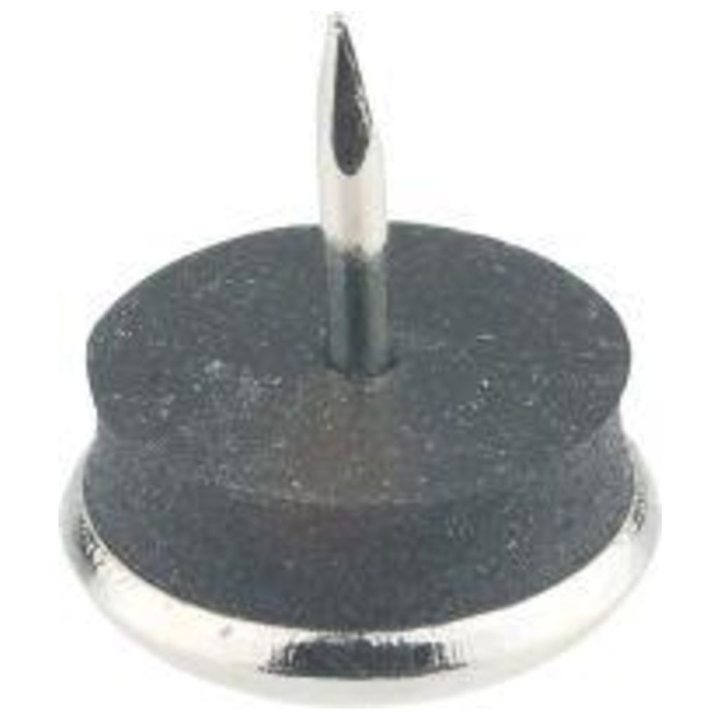 DRANSFELD, Gleiter rund, Durchmesser 25mm zum Einschlagen, Gummi silber vernickelt 100 Stk