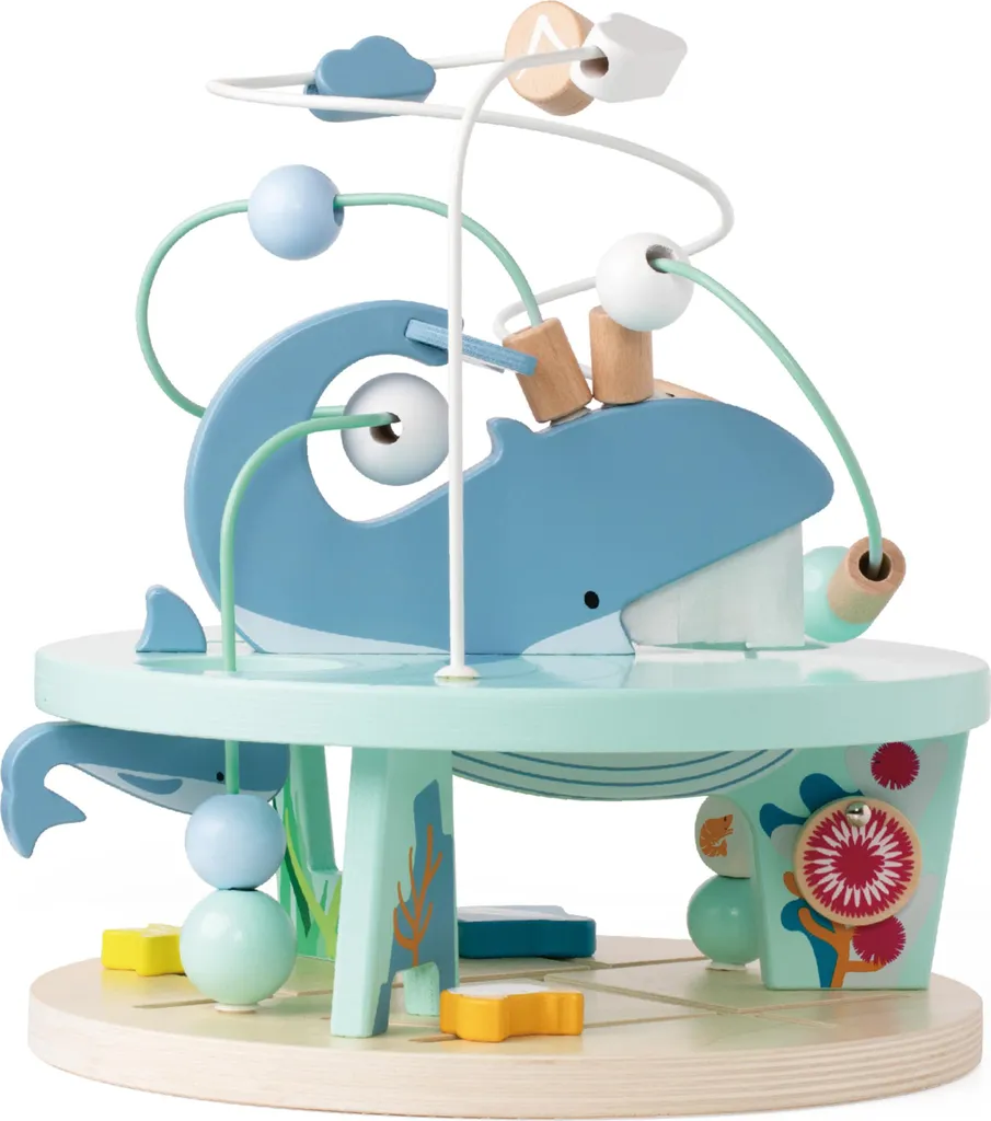 Boulier Labyrinthe Éducatif en Bois Thème Mer pour Éveil Enfant 18m+