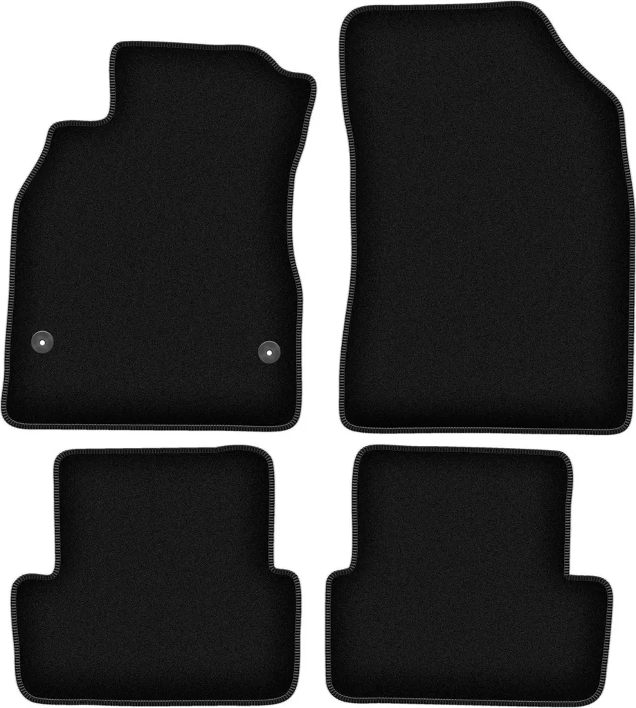 Tappetini in Velluto Renault Fluence 2009-2016 - Set 4 Pezzi Nero