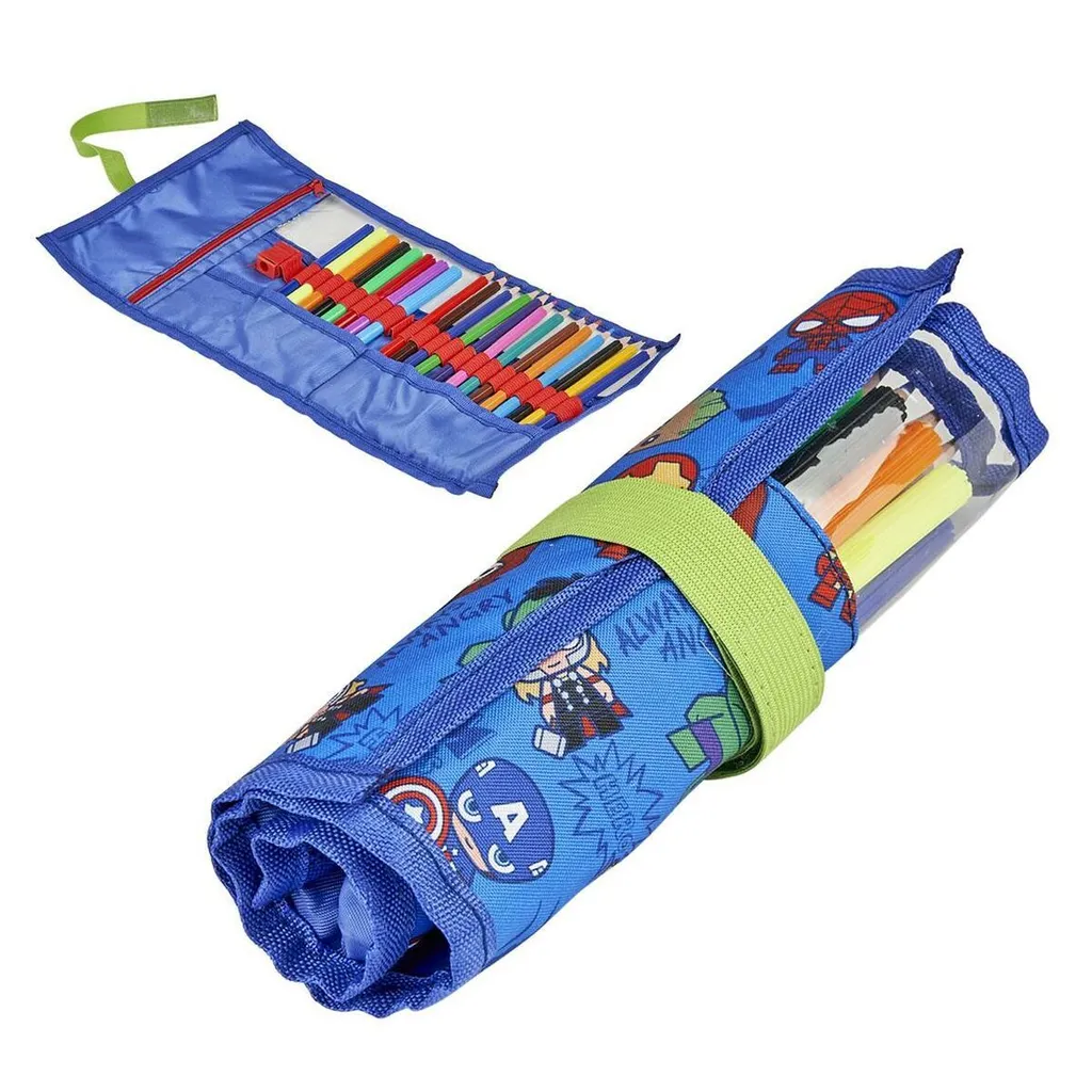 Astuccio Scuola Avengers Blu 22 Accessori - Resistente e Lavabile