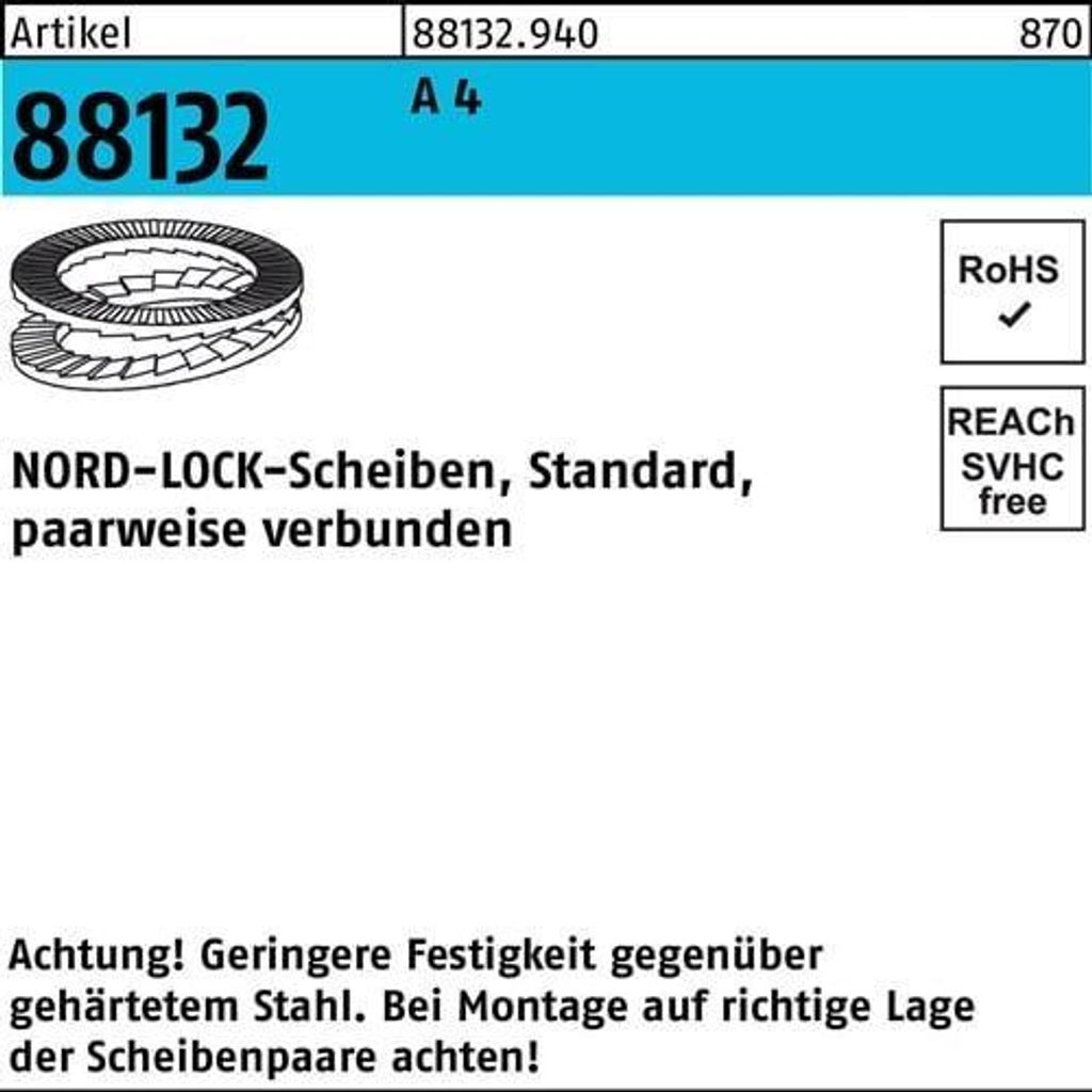 Unterlegscheibe R 88132 geklebt NL 10 SS A 4