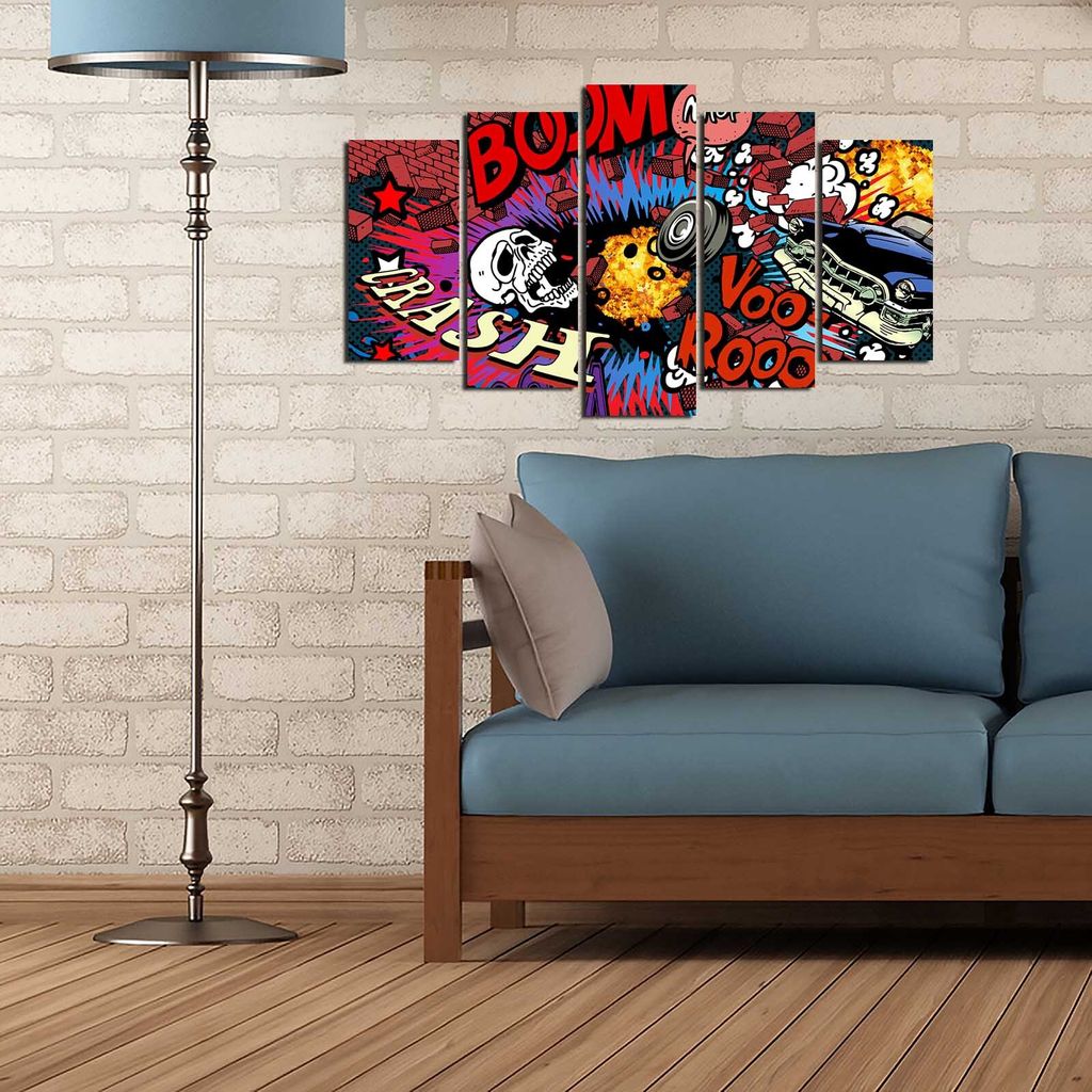 Wallity, 5ABSMDF-97, Leinwandbild, Mehrfarbig, 100 % MDF, 20 x 60 cm