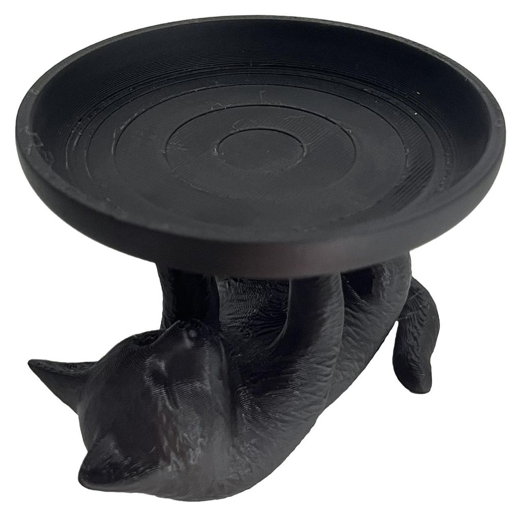 Schmucktablett mit schwarzer Katze, 3D-gedrucktes Hasen-Aufbewahrungstablett, Mehrzweck-Schmuckhalter, Schlüsselanhänger, Organizer, Schreibtisch...