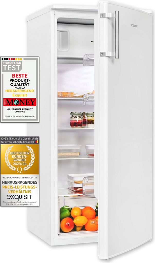 Exquisit Kühlschrank KS185-4-HE-040E weiss | 190 l Produktbild 1