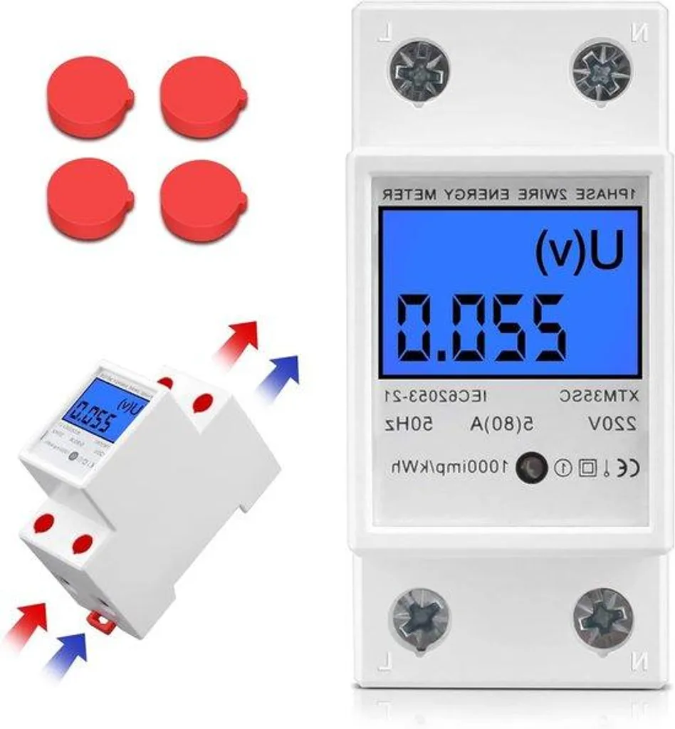 Compteur de consommation Rail DIN 5A pour suivi électrique précis 220V