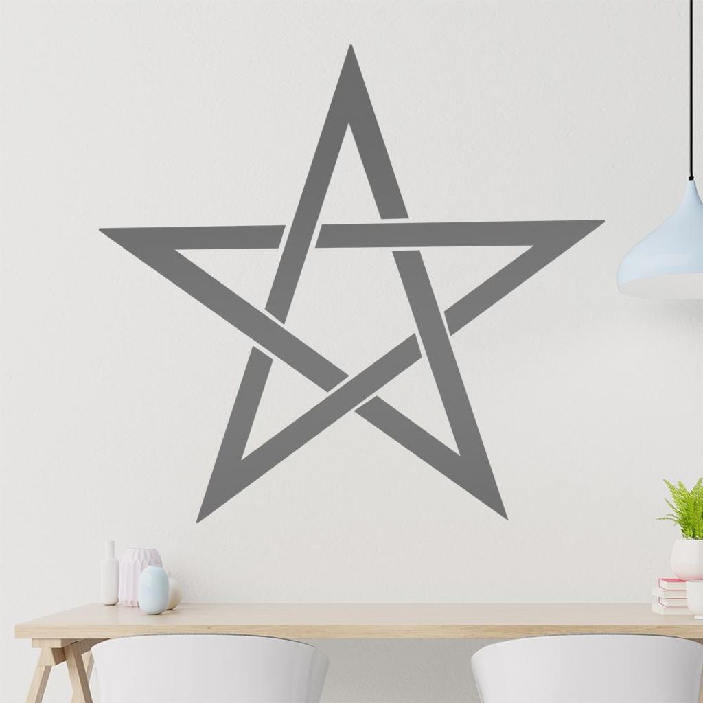 Pentagramm Wandtattoo in 6 Größen - Wandaufkleber Wall Sticker - Dekoration, Küche, Wohnzimmer, Schlafzimmer, Badezimmer