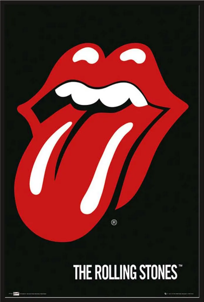 Affiche Rolling Stones Lips avec Cadre Shinsuke Maxi Noir 61x91,5 cm