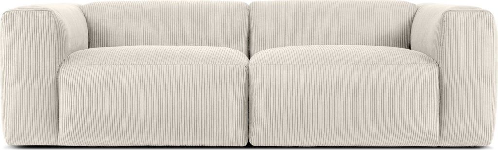 KONSIMO 2,5-Sitzer-Sofa mit extrem weicher und bequemer Sitzfläche "BUFFO", cremefarben, Kordstoff, Modern ,250x73x96 cm