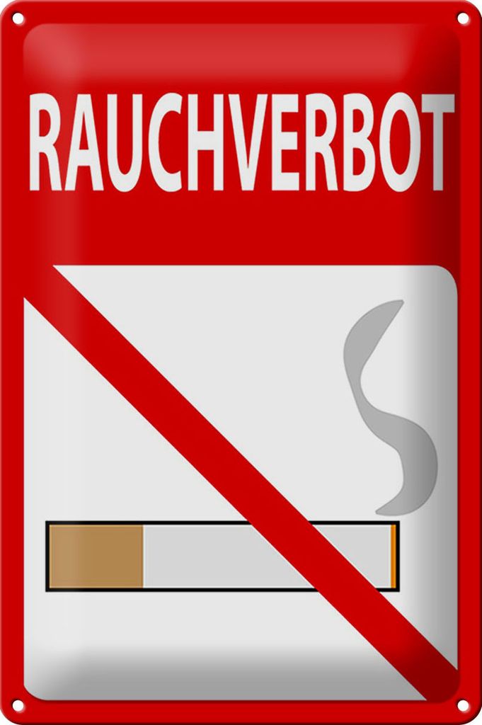 Blechschild Hinweis 20x30cm Rauchverbot Schild