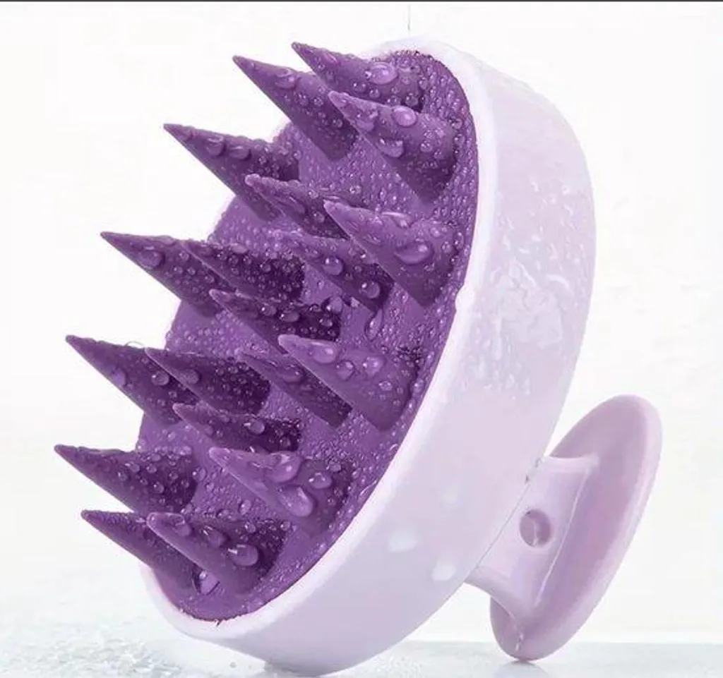 Finis les cuirs chevelus irrités : kit massage capillaire silicone souple violet