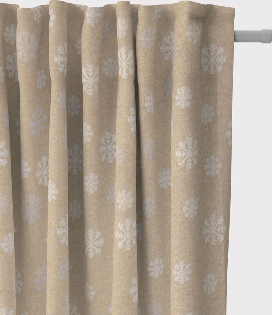 SCHÖNER LEBEN. Vorhang Smok-Schlaufenband Schneeflocken gold beige 245