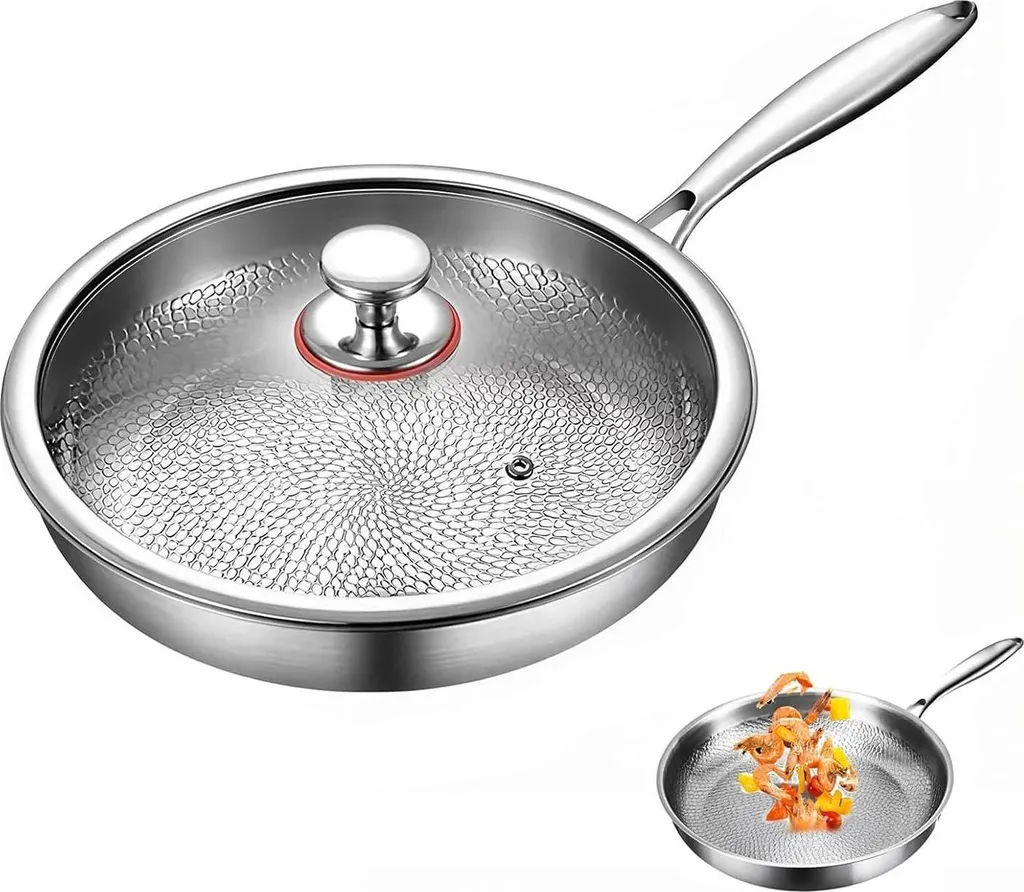 Padella Antiaderente Bianca 26cm in Acciaio per Induzione e Gas