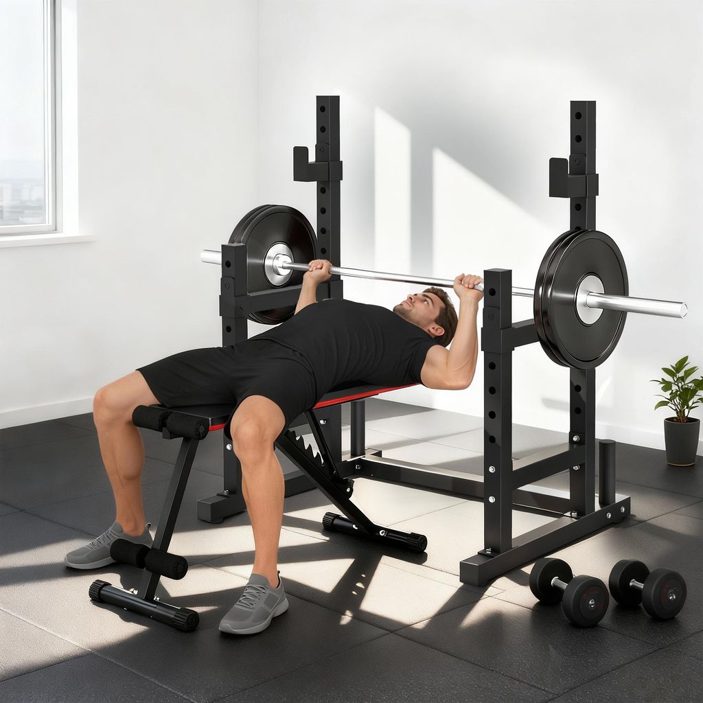 SUGIFT Langhantelständer 2 Ebenen, Squat Rack Stahl Produktbild 