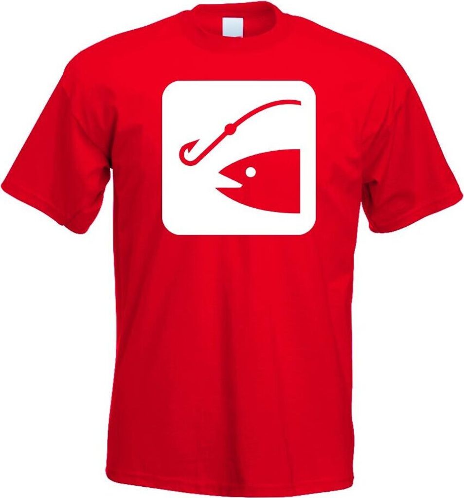 Kiwistar - T-Shirt - rot - Angelplatz Stelle Ort Piktogramme Herren Funshirt Bedruckt Design Sprüche Spruch Motive - mit Motiv Bedruckt - Funshirt...