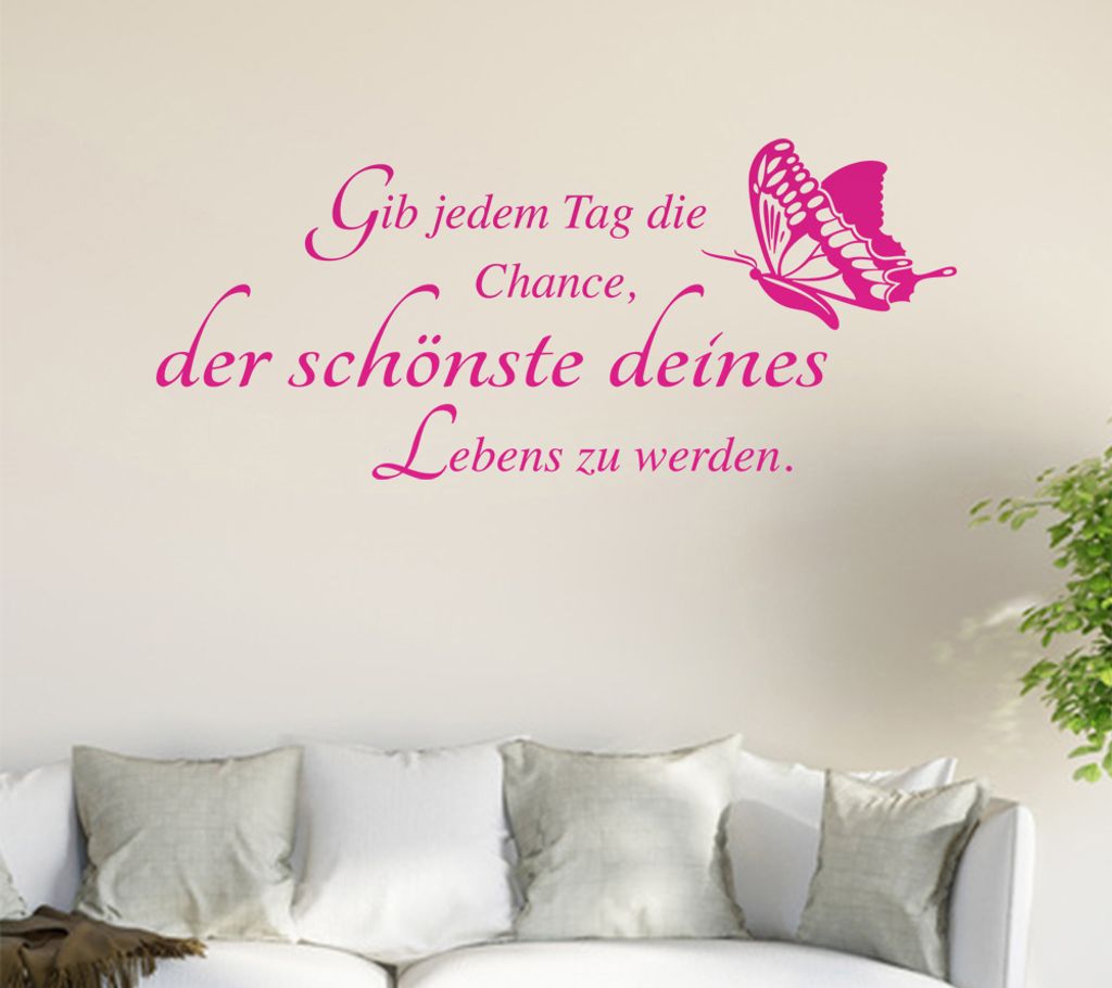 Gib jedem tag die Chance... Wandtattoo in 6 Größen - Wandaufkleber Wall Sticker - Dekoration, Küche, Wohnzimmer, Schlafzimmer, Badezimmer