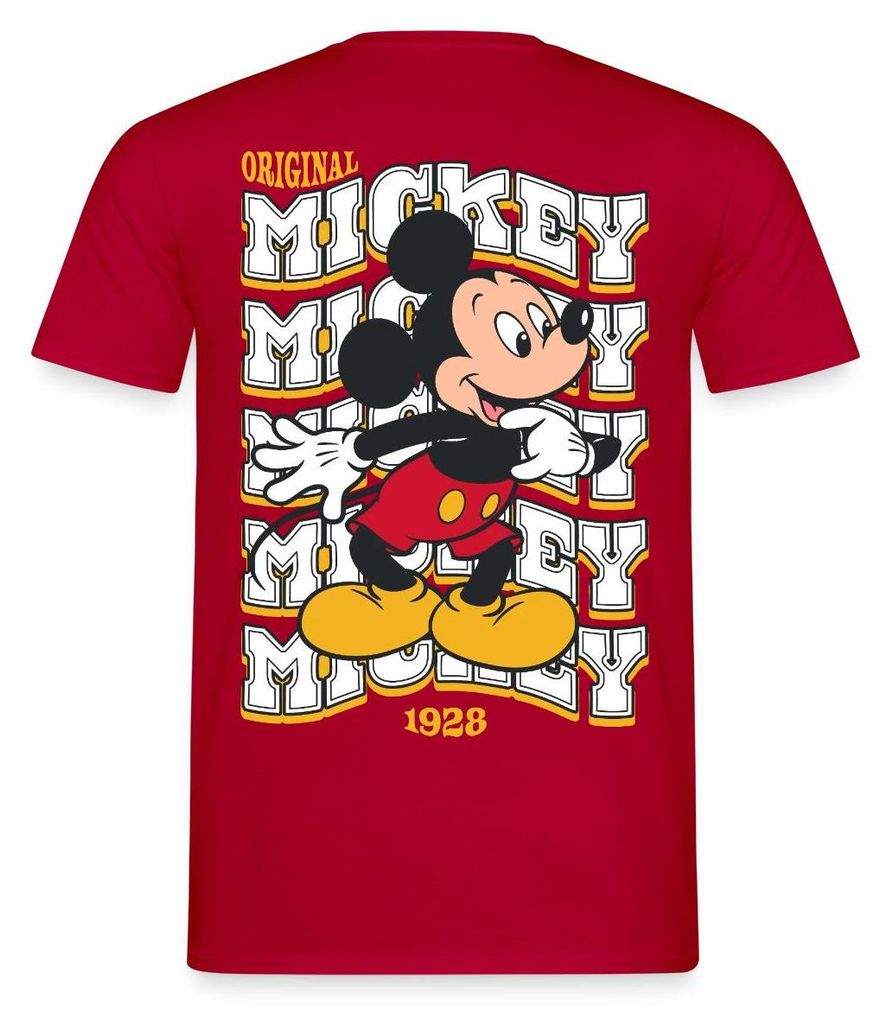 Mickey & Minnie Mickey Mouse Original 1928 Männer T-Shirt, L, Rot