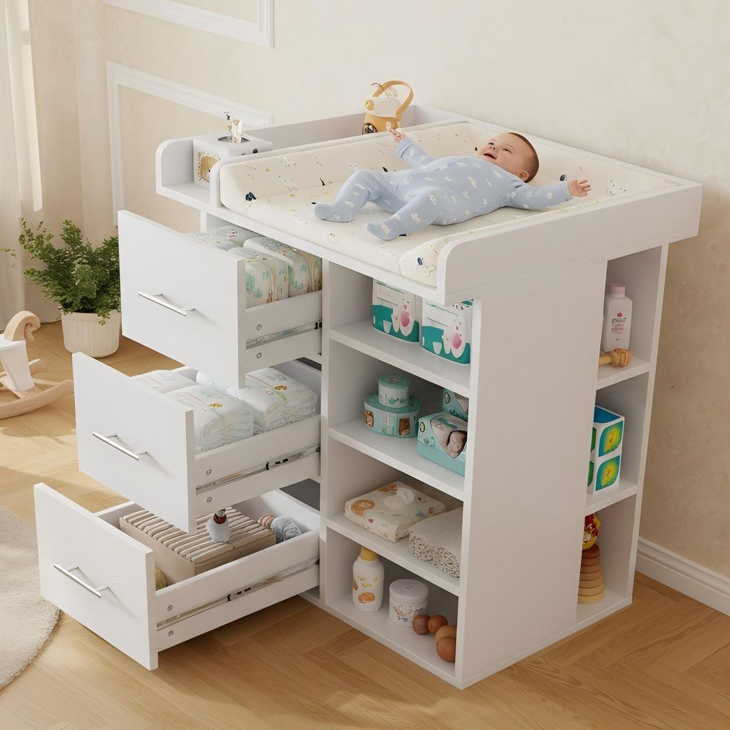 Komoda do przewijania Merax z 3 szufladami. Stolik do Zdjęcie produktu 