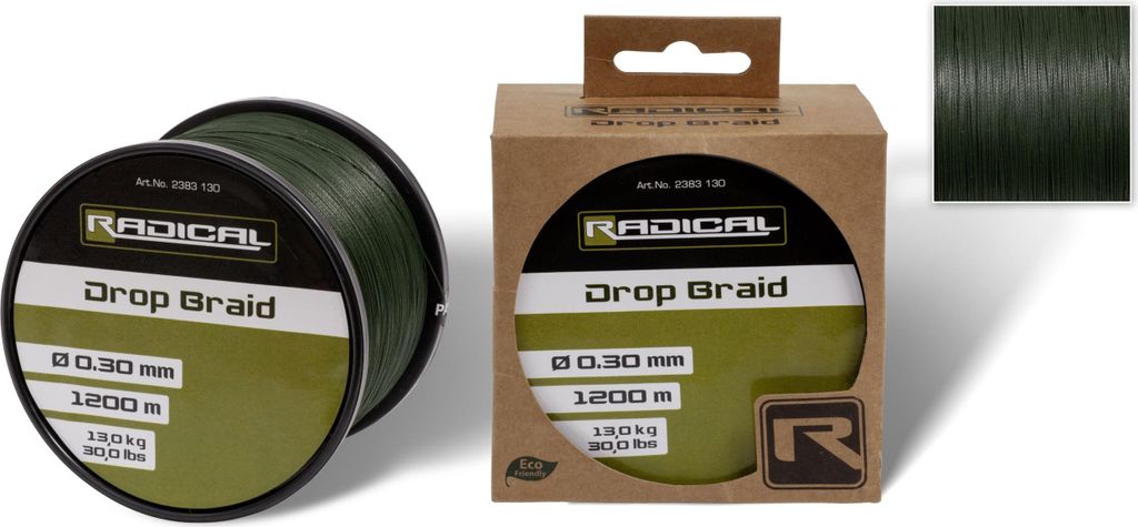 Radical Drop Braid geflochtene Karpfenschnur dunkelgrün Ø Produktbild 