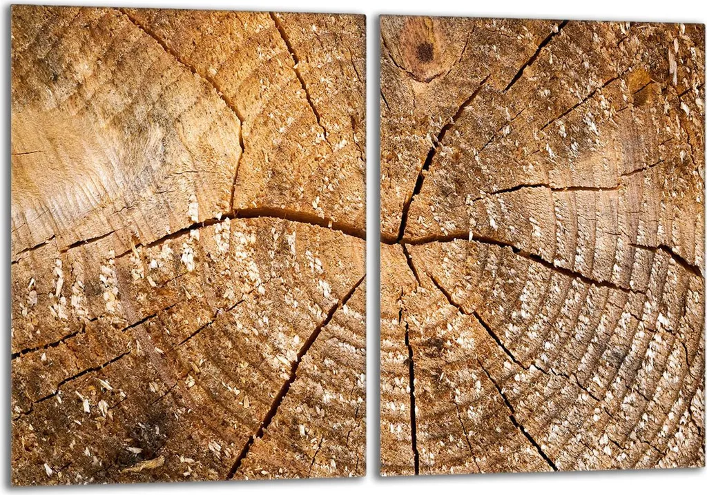 Coprifornelli Vetro 40x52 cm Set 2 Pezzi Legno Marrone per Induzione