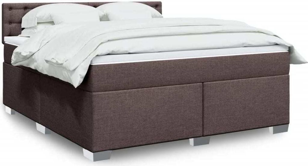 Maison Exclusive - Boxspringbett mit Matratze Dunkelbraun 180x200 cm Stoff