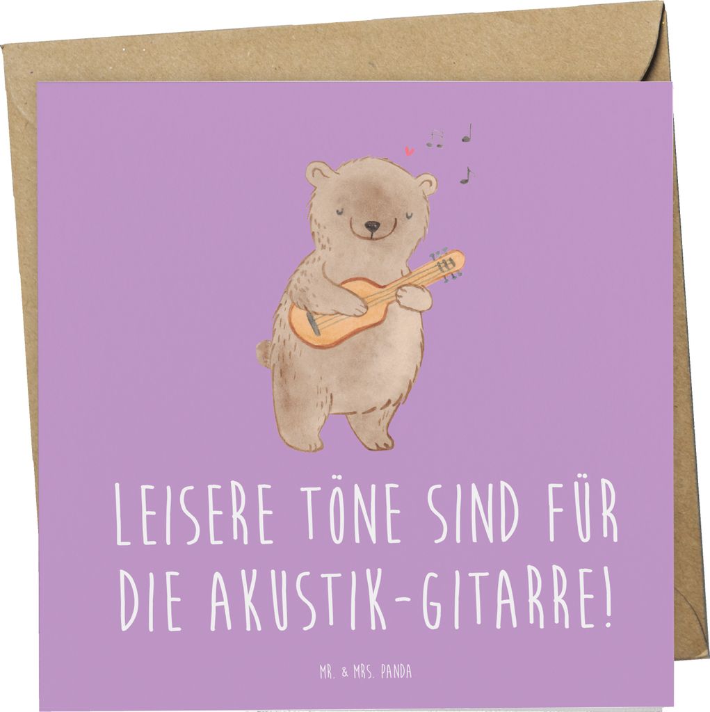 Mr. & Mrs. Panda Grußkarte Akustik-Gitarre Magie - Lavendeltraum - Geschenk, Klang, elektrische Gitarre, Musiker, Ton, Lernen, faltkarte, Musik, I...