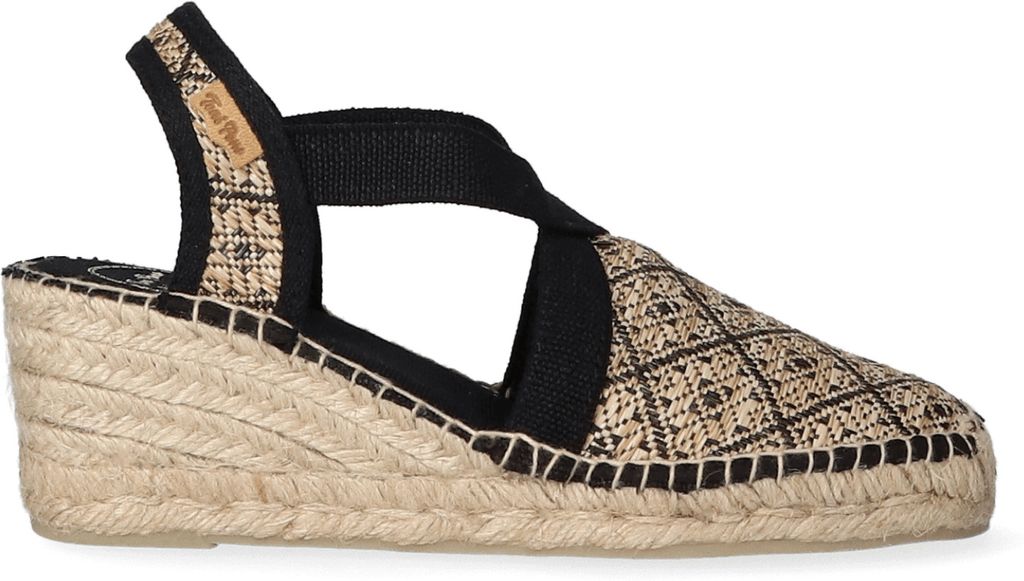 Toni Pons Terra Sandalen Touwzool - Zwart - Maat 36