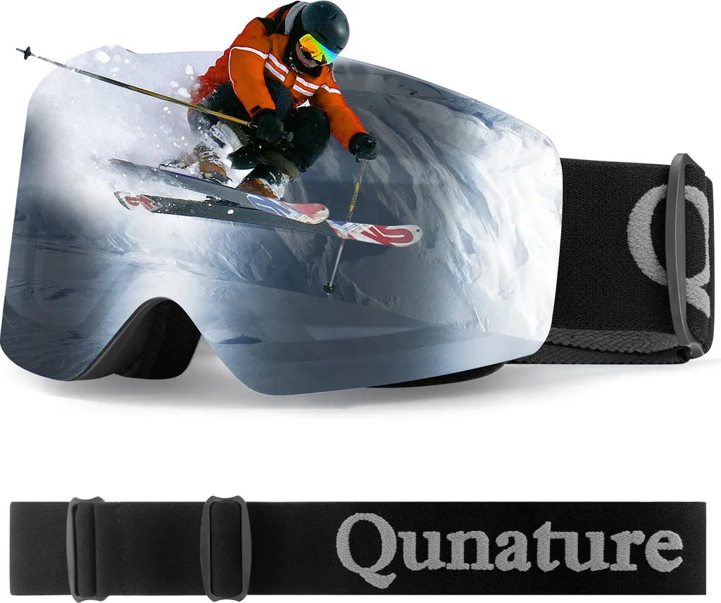 Masque de ski d'hiver et de snowboard avec double écran noir mat
