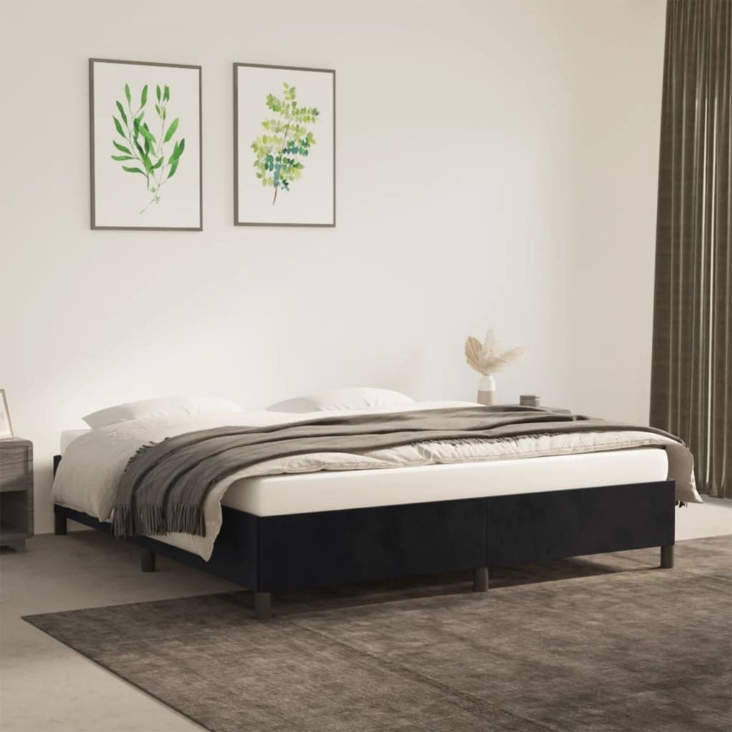 Maison Exclusive - Bettgestell ohne Matratze Schwarz 160x200 cm Samt