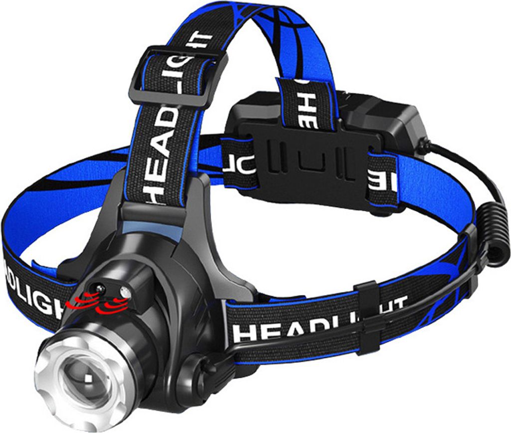 Wiederaufladbare LED-Stirnlampe über USB und verstellbares Stirnband für Camping, Wandern, Outdoor und Jagd