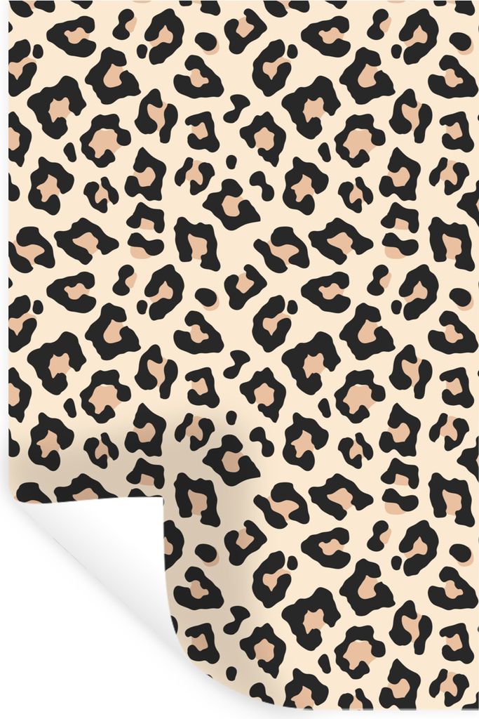 MuchoWow Wandtattoo Wandsticker Wandaufkleber Weiß - Tiermuster - Panther 60x90 cm Selbstklebend und Repositionierbar - Sticker - Dekorfolie