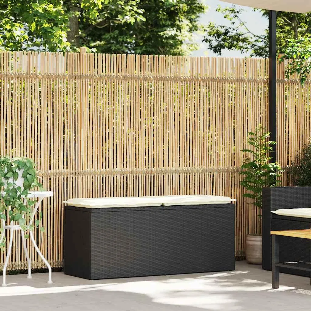Panca vidaXL Poly Rattan Nero 110x40x44 cm - Robusta e Durevole