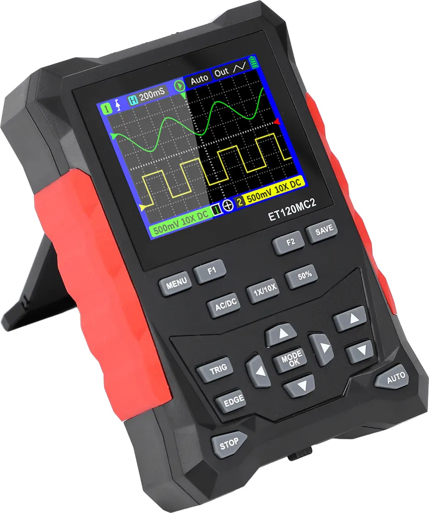 Oscilloscope 120MHz double canal écran couleur TFT avec sonde 1X/10X incluse