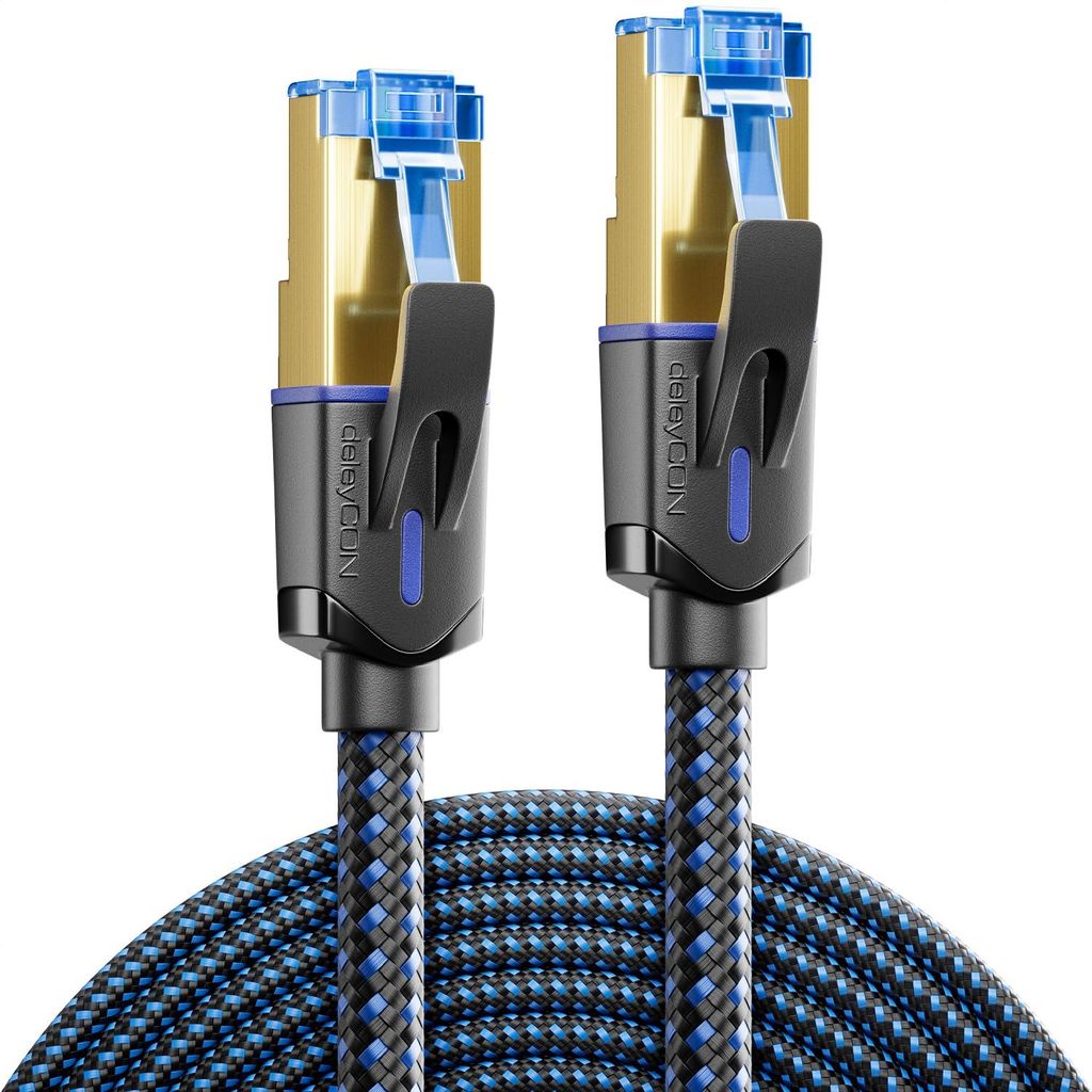 deleyCON 0,5m CAT 8 Netzwerkkabel Nylon RJ45 40 Gbit/s Produktbild 